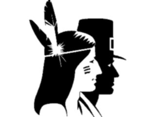 Sticker Custom Preview Image #075253 Holidays Thanksgiving Native American Pilgrim2