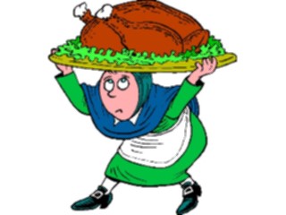 Sticker Custom Preview Image #075274 Holidays Thanksgiving Pilgrim Carrying Turkey