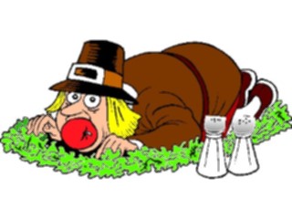 Sticker Custom Preview Image #075299 Holidays Thanksgiving Pilgrim Platter