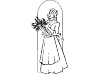 Sticker Custom Preview Image #075304 Holidays Thanksgiving Pilgrim Woman1