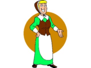 Sticker Custom Preview Image #075305 Holidays Thanksgiving Pilgrim Woman2