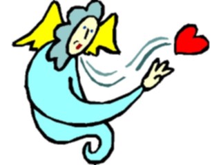 Sticker Custom Preview Image #075406 Holidays Valentines Day Angel Blowing Heart