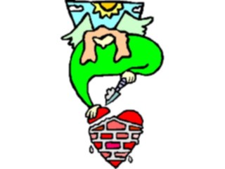 Sticker Custom Preview Image #075407 Holidays Valentines Day Angel Building Heart