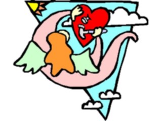 Sticker Custom Preview Image #075413 Holidays Valentines Day Angel Hammering Heart