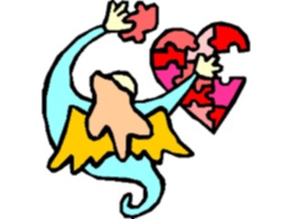 Sticker Custom Preview Image #075453 Holidays Valentines Day Angel Heart Puzzle