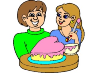 Sticker Custom Preview Image #075552 Holidays Valentines Day Couple Heart Cake
