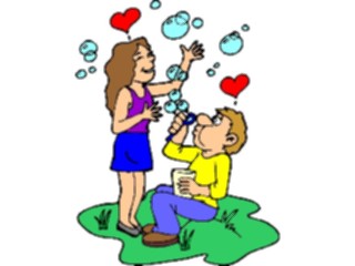 Sticker Custom Preview Image #075576 Holidays Valentines Day Couple Making Bubbles