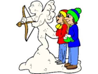 Sticker Custom Preview Image #075577 Holidays Valentines Day Couple Making Snow Cupid