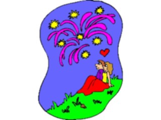 Sticker Custom Preview Image #075586 Holidays Valentines Day Couple Watching Fireworks