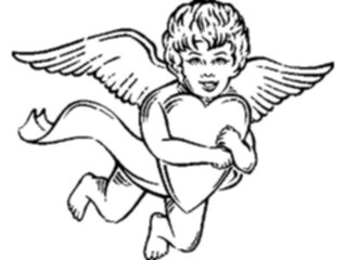 Sticker Custom Preview Image #075660 Holidays Valentines Day Cupid Holding Heart