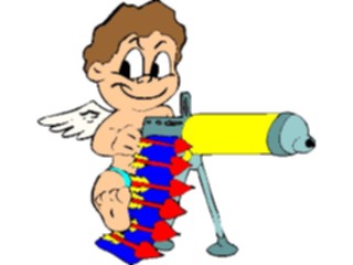 Sticker Custom Preview Image #075673 Holidays Valentines Day Cupidwith Machine Gun
