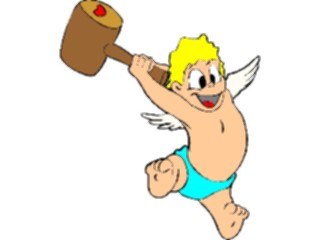 Sticker Custom Preview Image #075674 Holidays Valentines Day Cupidwith Mallet