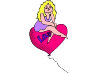 Sticker Custom Preview Image #075708 Holidays Valentines Day Girl Heart Balloon