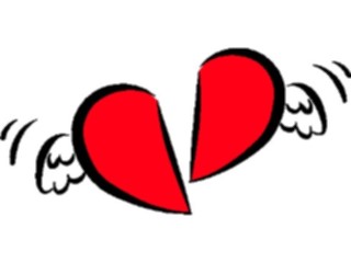 Sticker Custom Preview Image #075849 Holidays Valentines Day Heart Brokenwith Wings