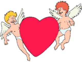 Sticker Custom Preview Image #075854 Holidays Valentines Day Heart Cherubs