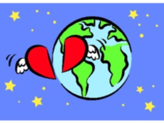 Sticker Custom Preview Image #075916 Holidays Valentines Day Heart Orbiting Earth