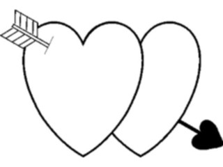 Sticker Custom Preview Image #076002 Holidays Valentines Day Hearts Arrow White