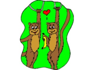 Sticker Custom Preview Image #076077 Holidays Valentines Day Lovers Monkeys