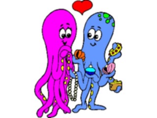 Sticker Custom Preview Image #076078 Holidays Valentines Day Lovers Octopi