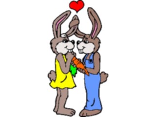 Sticker Custom Preview Image #076079 Holidays Valentines Day Lovers Rabbits