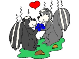 Sticker Custom Preview Image #076081 Holidays Valentines Day Lovers Skunks