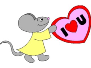 Sticker Custom Preview Image #076101 Holidays Valentines Day Mousewith Heart