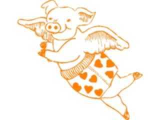 Sticker Custom Preview Image #076105 Holidays Valentines Day Pig Flying