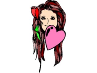 Sticker Custom Preview Image #076173 Holidays Valentines Day Womanwith Heart Rose