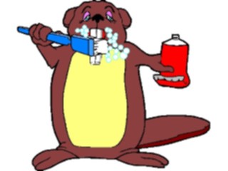 Sticker Custom Preview Image #076325 Household Bathroom Brushing Teeth Beaver