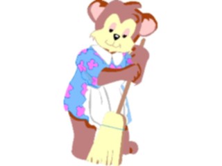 Sticker Custom Preview Image #076773 Household Cleaning Sweeping Bear