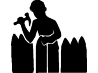 Sticker Custom Preview Image #077023 Household Home Improvement Hammering Fence