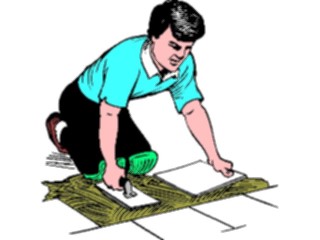 Sticker Custom Preview Image #077054 Household Home Improvement Man Tiling