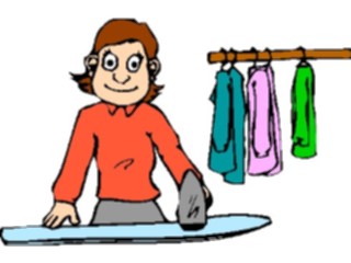 Sticker Custom Preview Image #078279 Household Laundry Woman Ironing