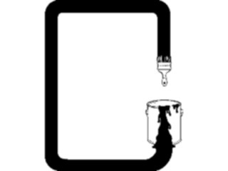 Sticker Custom Preview Image #078990 Household Painting Brush Bucket Frame