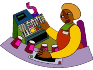 Sticker Custom Preview Image #079825 International Africa Occupations Cashier