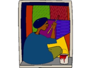 Sticker Custom Preview Image #079843 International Africa Occupations Painter2