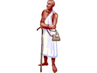 Sticker Custom Preview Image #079885 International Africa People Cartoons Manwith Cane