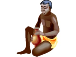 Sticker Custom Preview Image #079886 International Africa People Cartoons Manwith Jug