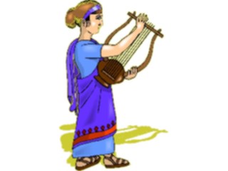 Sticker Custom Preview Image #080584 International Musicians Woman Playing Lyre