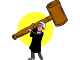 Sticker Custom Preview Image #080600 International People Cartoons Barrister Holding Gavel