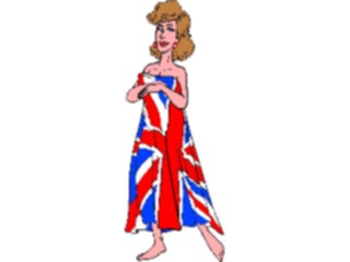 Sticker Custom Preview Image #080615 International People Cartoons British Woman Flag