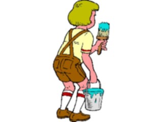 Sticker Custom Preview Image #080664 International People Cartoons German Boy Painting