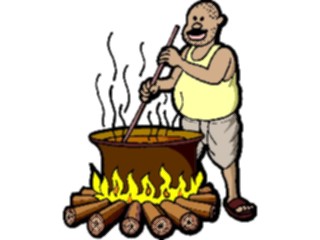 Sticker Custom Preview Image #080697 International People Cartoons Manwith Cauldron