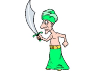 Sticker Custom Preview Image #080724 International People Cartoons Middle Easternwith Sword