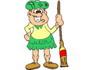 Sticker Custom Preview Image #080759 International People Cartoons Scottish Manwith Broom