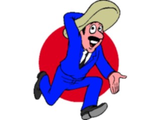 Sticker Custom Preview Image #080764 International People Cartoons Sombrero Man Man Running