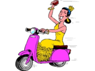 Sticker Custom Preview Image #080767 International People Cartoons Spanish Womanon Scooter