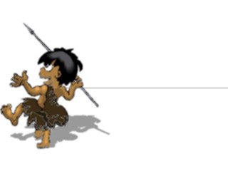 Sticker Custom Preview Image #080772 International People Cartoons Tribal Boy Throwing Spear