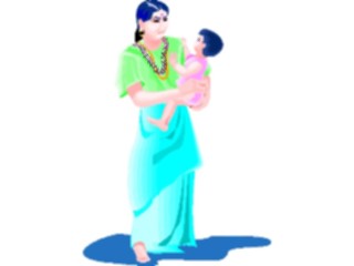 Sticker Custom Preview Image #080896 International People Images Indian Womanwith Baby