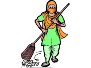 Sticker Custom Preview Image #081119 International People Images Woman Sweeping